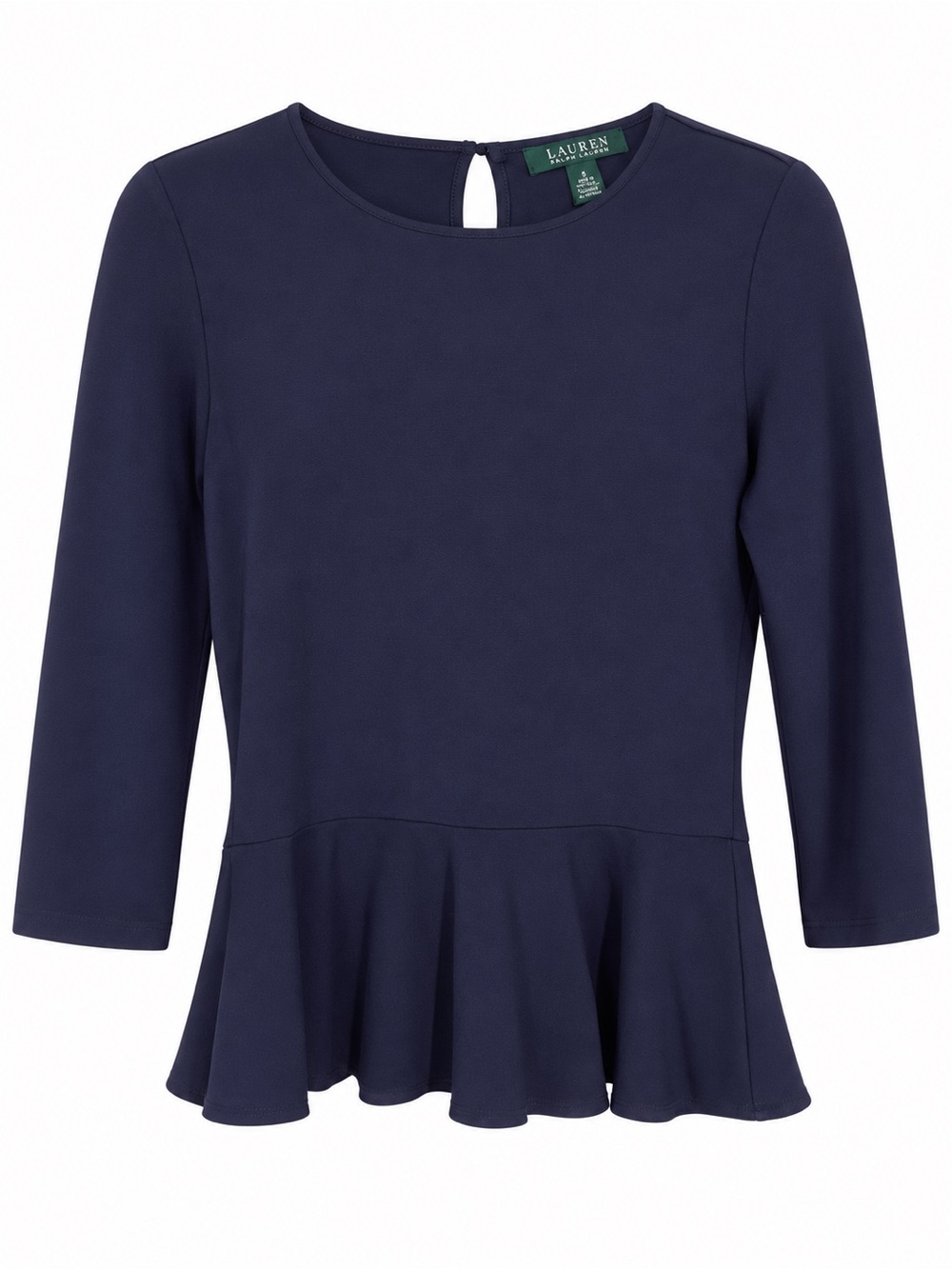 LAUREN-Ralph Lauren-navy peplum-size M
